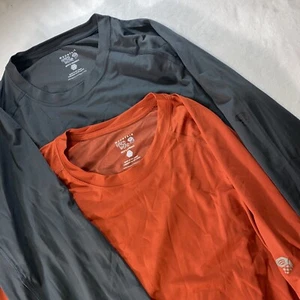 Mountain Hardwear Shirt Men Large Orange Gray Base Layer Performance Gym Lot (2) - Picture 1 of 13