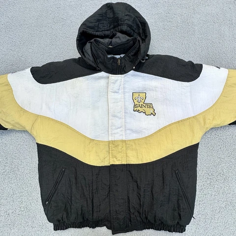 Pro Line Apex One Vintage New Orleans SAINTS Men’s Size Large NFL Jacket Coat Cover