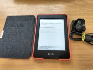 Kindle Paperwhite 5th Generation (EY21) - Bundled with Red Case & Plug - WORKING - Picture 1 of 3