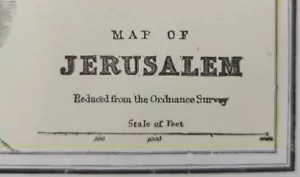 Vintage 1898 JERUSALEM Map 14"x11" Old Antique Original CITY OF DAVID ZION GATE - Picture 1 of 8