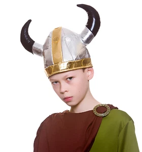 Child Viking Helmet Fancy Dress Historical World Book Day Costume Hat Accessory - Picture 1 of 1