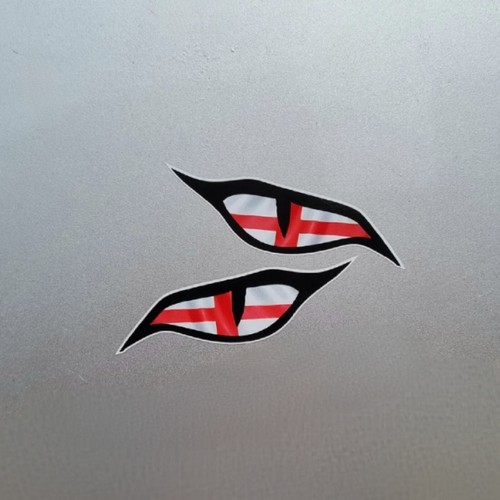 2x English Flag Evil Angry Eyes Vinyl Sticker Decal For Car Helmet ...