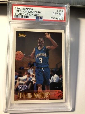 Kenner 1997 1996 alineación inicial Stephon Marbury #177 novato RC PSA 10 gemas como nuevo Foto 1 de 2