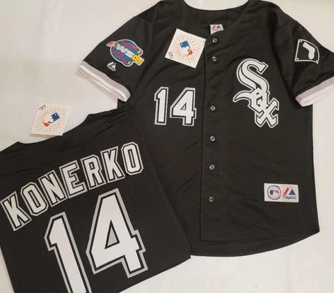 1805 Chicago White Sox PAUL KONERKO 2005 World Series Baseball Jersey BLACK New Cover