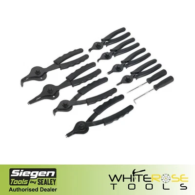 Siegen Circlip Pliers Set 10pc Internal/External Sealey Storage Case Garage - Image 1 of 4