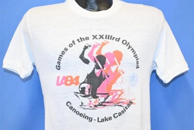 vintage 80s LA84 LOS ANGELES 1984 OLYMPIC GAMES CANOEING t-shirt OLYMPICS S - Image 1 of 4
