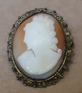 ANTIQUE CAMEO PENDANT STAMPED 830 - Foto 1 di 2