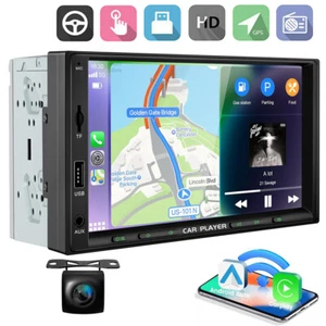 2 Din Car Stereo Radio Player 1080P 7" Screen Wireless Apple Carplay GPS Camera - Picture 1 of 14