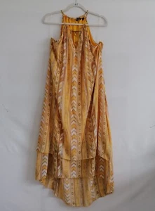 Mlle Gabrielle Womens Yellow Jewel Detailing Halter Neck Maxi Dress Size Large - Picture 1 of 7