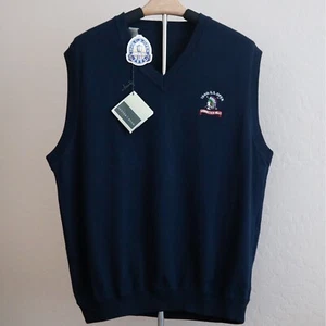 Cutter & Buck Vest Uomo L Nuovo con etichette 2004 US Open Shinnecock Golf Navy Maglione Scollo a V - Foto 1 di 19
