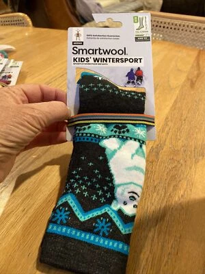 Smartwool Kids Wintersport Polar Bear Full Cushion Over Calf Socks Size MED -NWT - Image 1 of 4