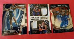 ZION WILLIAMSON & JAXSON HAYES 2 ROOKIE JERSEY CARD + 2 PRIZM ROOKIE INSERTO CARD - Foto 1 di 5