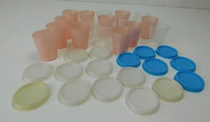Vintage Tupperware Shot Glasses Condiment Cups with Lids 2oz Lot 17 - Picture 1 of 11