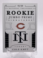 2020 Panini National Treasures Jumbo Prime Rookie Auto Patch 46/99 Cole Kmet