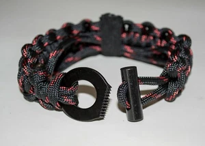 Feuerstarter Armband schwarz Survival Paracord verstellbar & EZ Deploy!! - Bild 1 von 8