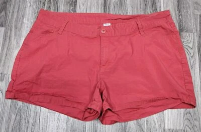 Pantalones cortos elásticos City Streets para mujer talla grande 18 pequeños rojos rústicos Foto 1 de 4