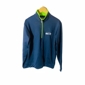 Antigua Men's Seattle Seahawks Quarter-Zip Pullover Top MEDIUM NAVY - Picture 1 of 4