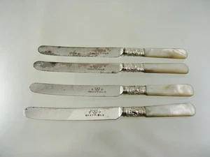 MOTHER OF PEARL TEA BREAKFAST KNIVES SET 4 BY E A P SHEFFIELD MAKER - Picture 1 of 1