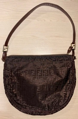 Fendi Zucca shoulder bag in brown nylon - Image 1 of 4