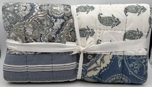 Pottery Barn MacKenna Paisley Patchwork FULL / QUEEN Quilt ~ Blue Multicolored - Picture 1 of 2