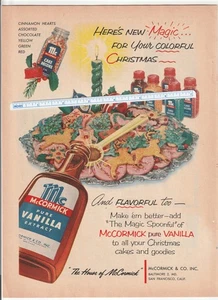 Vintage 1954 McCORMICK VANILLE/Dekor WEIHNACHTEN Zeitschrift AD ~ DOWNYFLAKE Waffeln - Bild 1 von 2