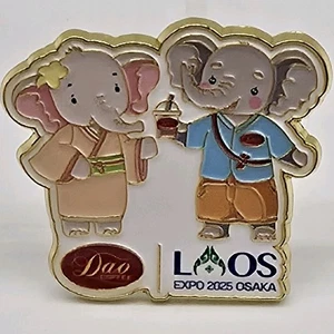 Laos Pin Anstecker Expo 2025 Osaka Kansai World Expo Dao Kaffee Elefanten - Bild 1 von 5