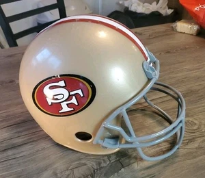 FRANKLIN Football Helmet San Francisco 49ers NFL MADE USA Memorabilia Gold - Picture 1 of 13