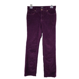 Pantalones rectos Jones New York para mujer púrpura pana elástica Lexington talla 4 - Imagen 1 de 10