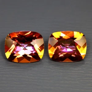 6,54 quilates (2 piezas) PAR A JUEGO corte cojín (10 x 8 mm) topacio crepuscular piedras preciosas - Imagen 1 de 2