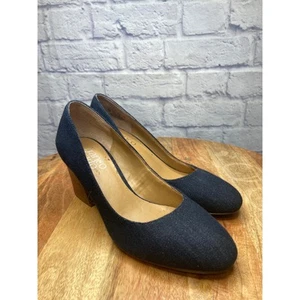 Franco Sarto Navy Denim/Chambray Women's 3" Block Heels - Size 6 - NEW W/O TAG - Picture 1 of 5
