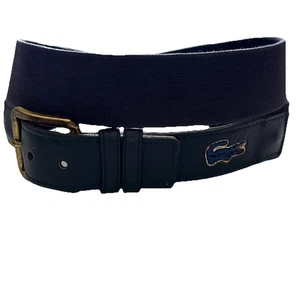 Lacoste Gürtel blau elastisch und braun Leder Gr. 38 Vintage Preppy - Bild 1 von 9