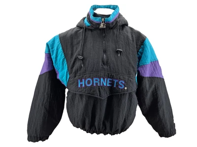 CHAQUETA JERSEY DE COLECCIÓN AÑOS 90 NBA CHARLOTTE HORNETS STARTER PUFFER TALLA L NEGRA Foto 1 de 4