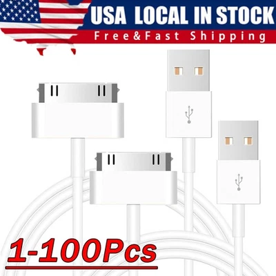 LOTE de cable de datos de carga USB de 3 pies y 30 pines para iPad 1/2/3 iPod Nano 1-6 Foto 1 de 4