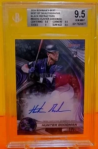2024 Bowman's Best Hunter Goodman #B24-HG "Gem Black Refractor Auto" /10 Rockies - Picture 1 of 5