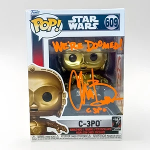 C-3PO Funko Pop signiert mit Zitat We’re Doomed & seltene Skizze – Star Wars Auto Echtheitszertifikat - Bild 1 von 6
