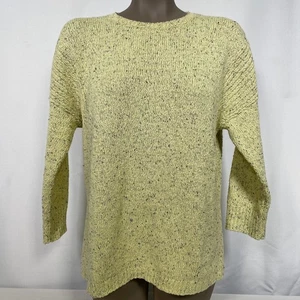J.Jill Yellow Speckled Cotton Blend 3/4 Sleeve Knit Sweater Women's XS - Picture 1 of 11