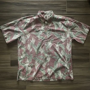 Tori Richard Hemd Herren XL Aloha Floral Popover Paradiesvögel rot Hawaii - Bild 1 von 5