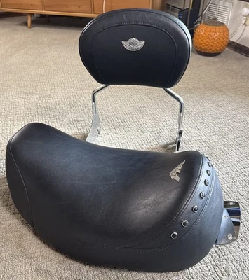 1997-2007 Harley OEM Road King Touring Solo Seat & Sissy Bar Backrest Clean - Image 1 of 4