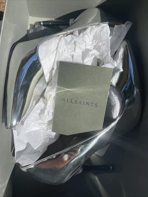 All Saints Nova Leather Court Shoes Silver,  Size UK 4 US 7 EU 37 - Image 1 of 4