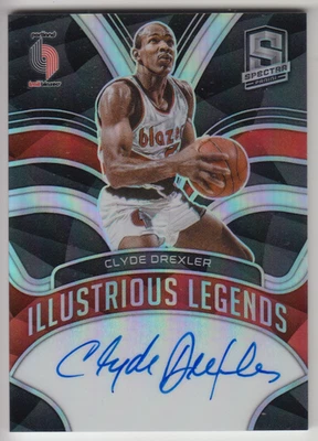 2021-22 Panini Spectra Clyde Drexler Illustrious Legends Silver Prizm Auto /49 - Image 1 of 2
