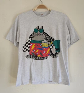 Vintage 80's T-shirt Kilban Cat Hawaii surfing beer single stitch Crazy Shirts - Picture 1 of 6