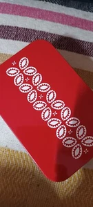 Red & White Nordic Style Ikea Decorative Tin 9.5 X 14 X 4.75cm - Picture 1 of 4