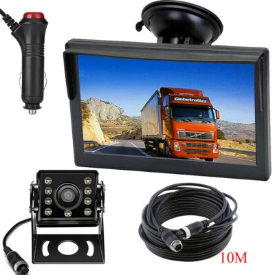 Truck Vans Motorhome Reversing Camera 5" LCD Monitor 4PIN Parking System 12-24V - Image 1 of 4