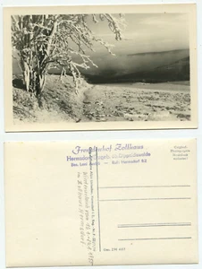 09111 - Winterlandschaft - Fremdenhof Zollhaus - Hermsdorf - Echtfoto - alte AK - Bild 1 von 1