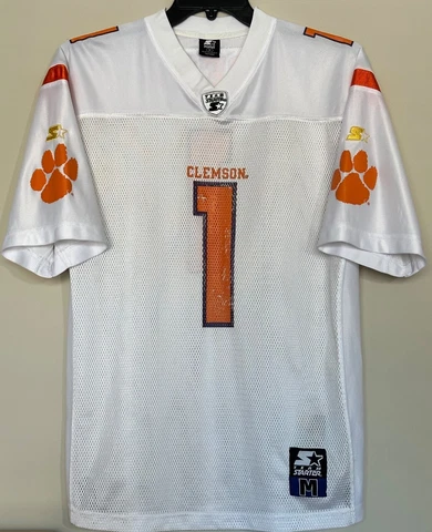 Clemson Tigers Men’s Size Medium Football Jersey #1 White Color Cover