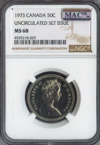 1973 Canada 50 Cents MS68 NGC Auction - Picture 1 of 2