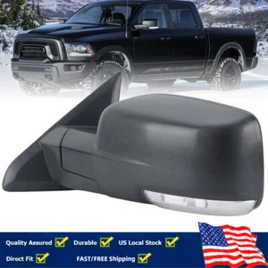 Textured Black Left Side Mirror Heated Amber Signal For Dodge Ram 1500 2013-2019 - Picture 1 of 20
