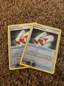 x2 Justified Gloves Reverse Holo Pokemon Chilling Reign 143/198 - Picture 1 of 1