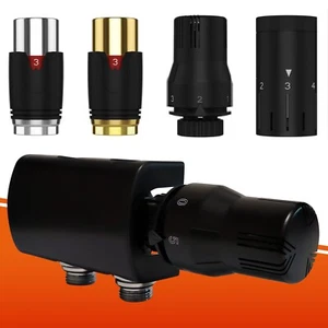 Badheizkörper Thermostatkopf Mittelanschluß Heizkörper Schwarz Design Multiblock - Bild 1 von 8
