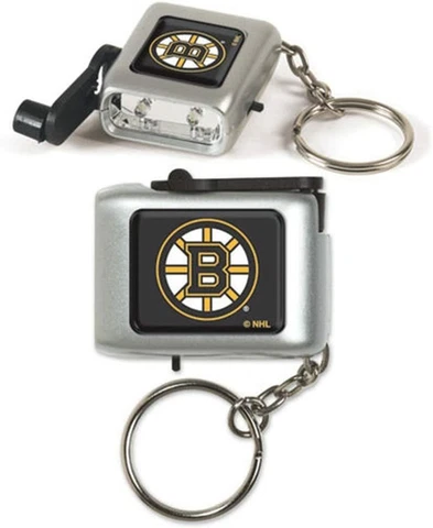 NHL Boston Bruins Self Wind LED Eco Light Keychain SET OF 2. GREAT NHL GIFT NEW Cover